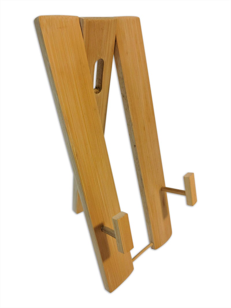 C&K Solutions Bamboo Tripod Folding Fan Stand Wall Mount; Sturdy Display Base; Large Japanese Hand Held Fan Holder - Image 1
